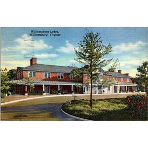 Vintage 1940s Postcard – Williamsburg Lodge, Williamsburg VA – Linen, C.T. Art-C